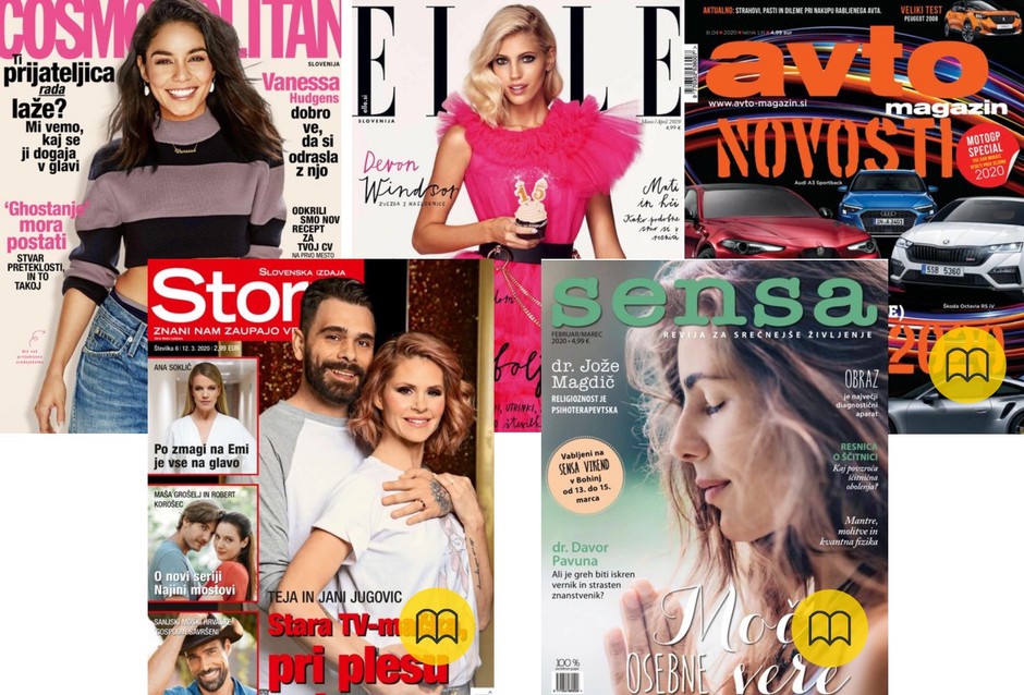 Brezplačne tudi revije! Na voljo: Elle, Cosmopolitan, Sensa, Story in Avto magazin